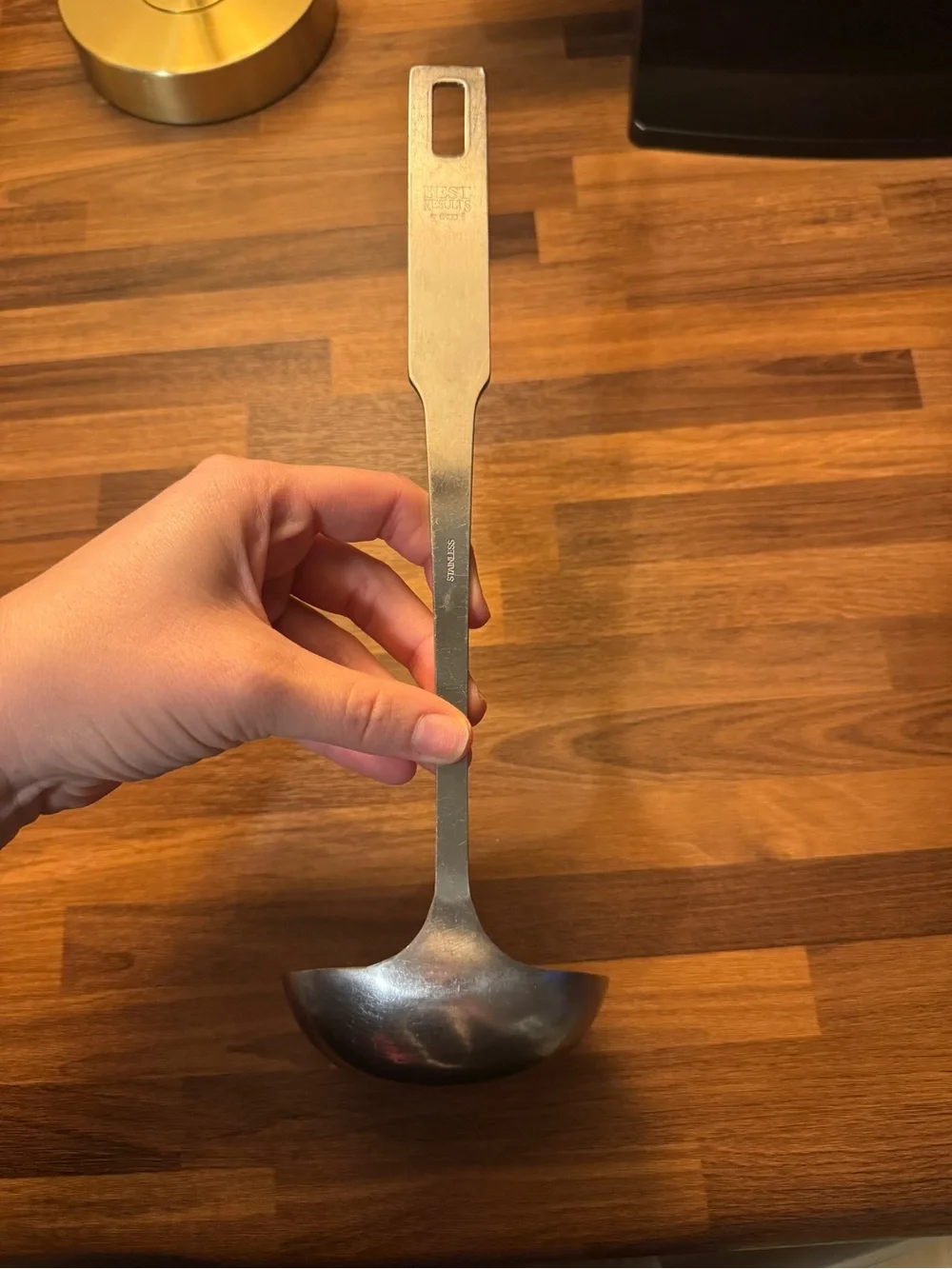 Vintage EKCO Stainless Steel Serving Ladle - Metallic Silver